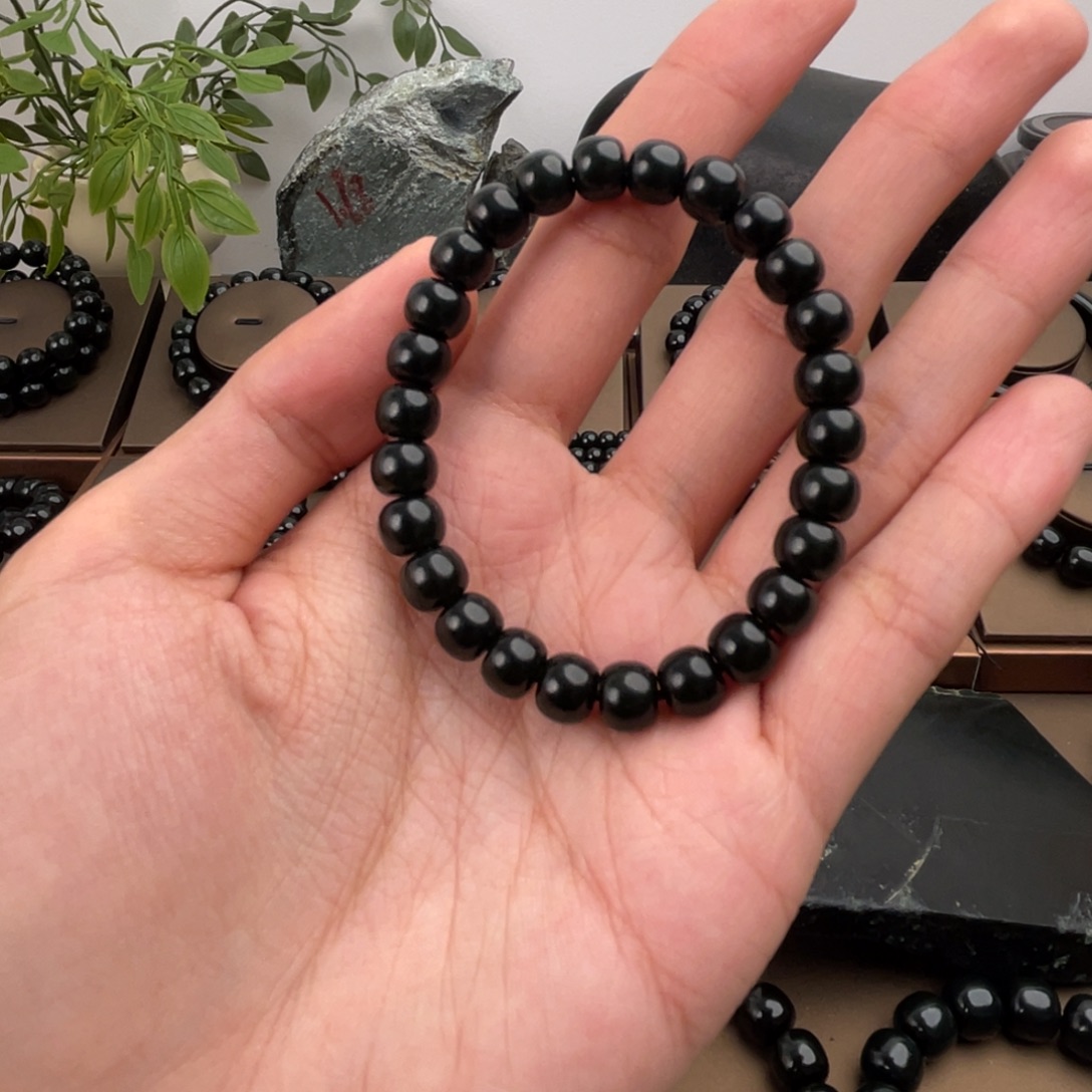 和田玉未镶嵌手链塔青卡8