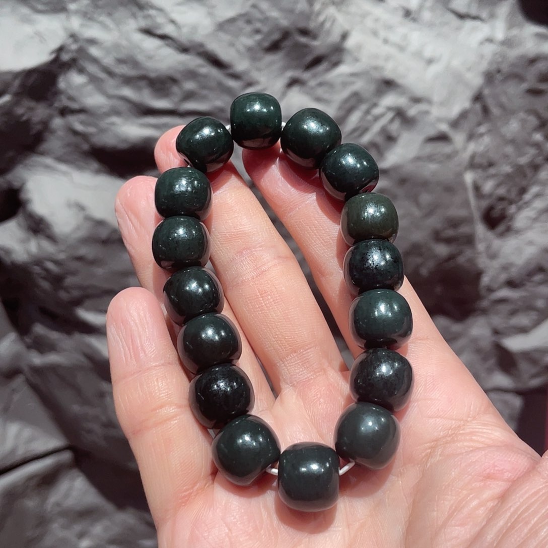 和田玉手串未镶嵌14老型