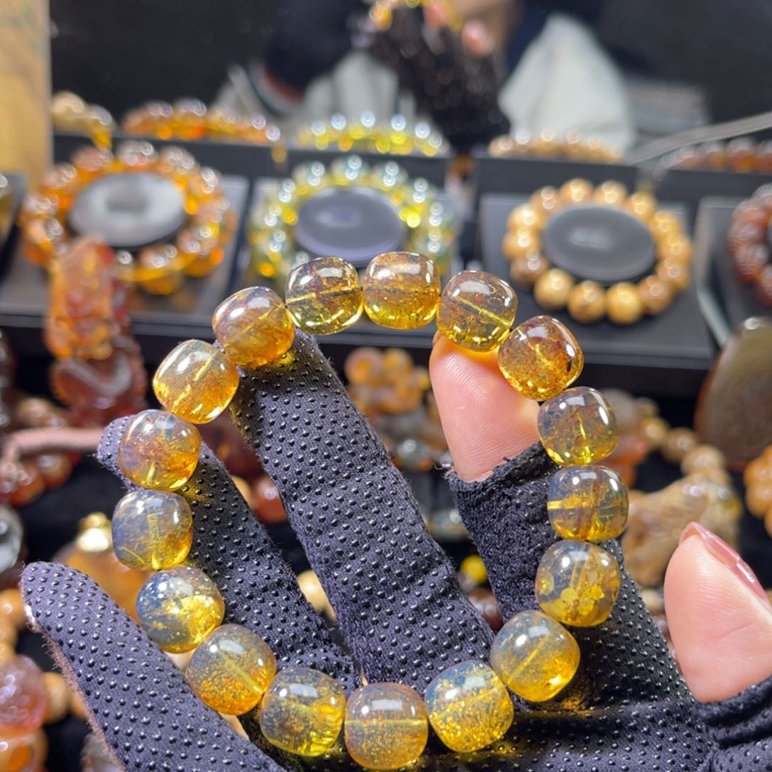 琥珀手链未镶嵌雨花老型