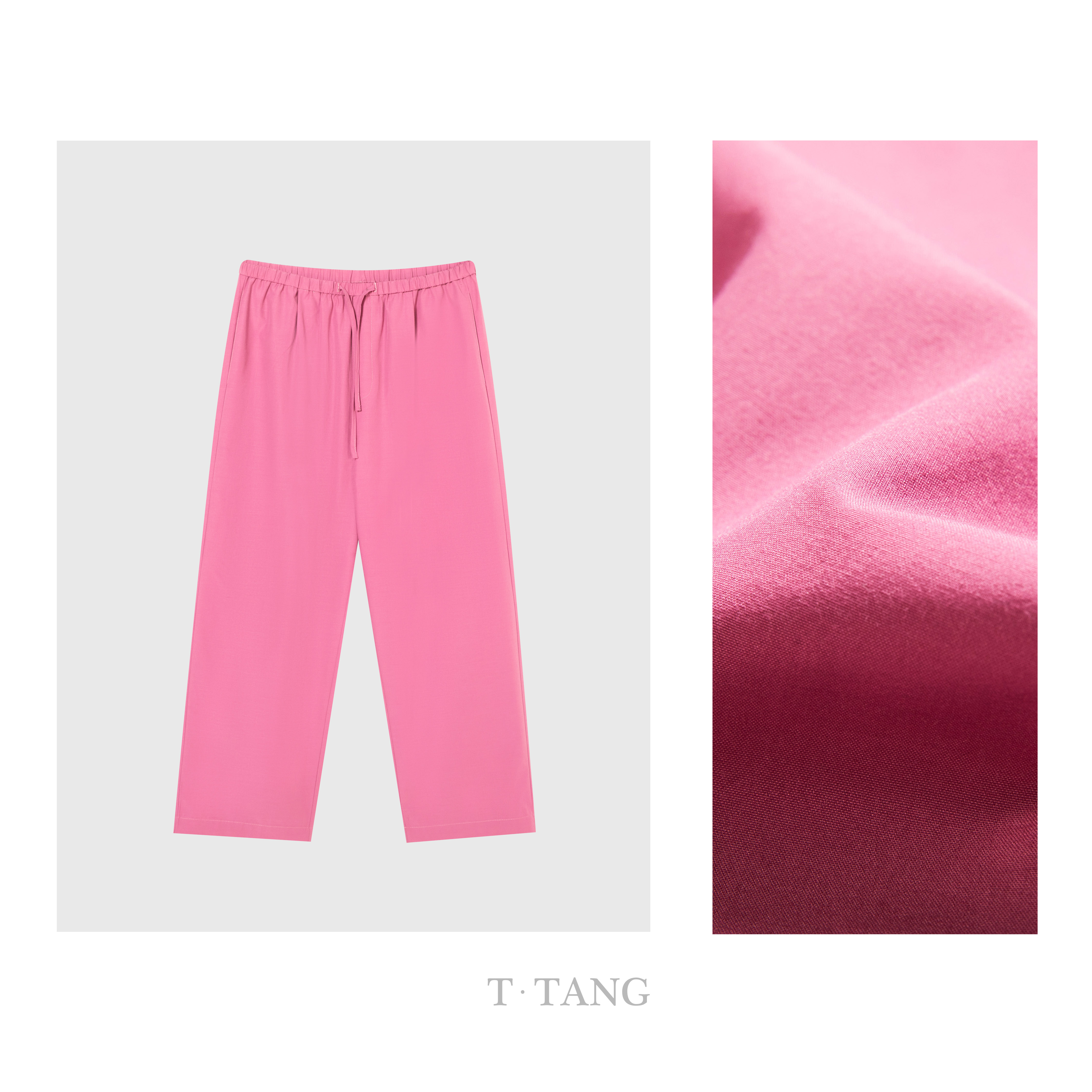 FL秋季新款110g平纹棉时尚休闲户外纯色宽松女士直筒裤【7021】55