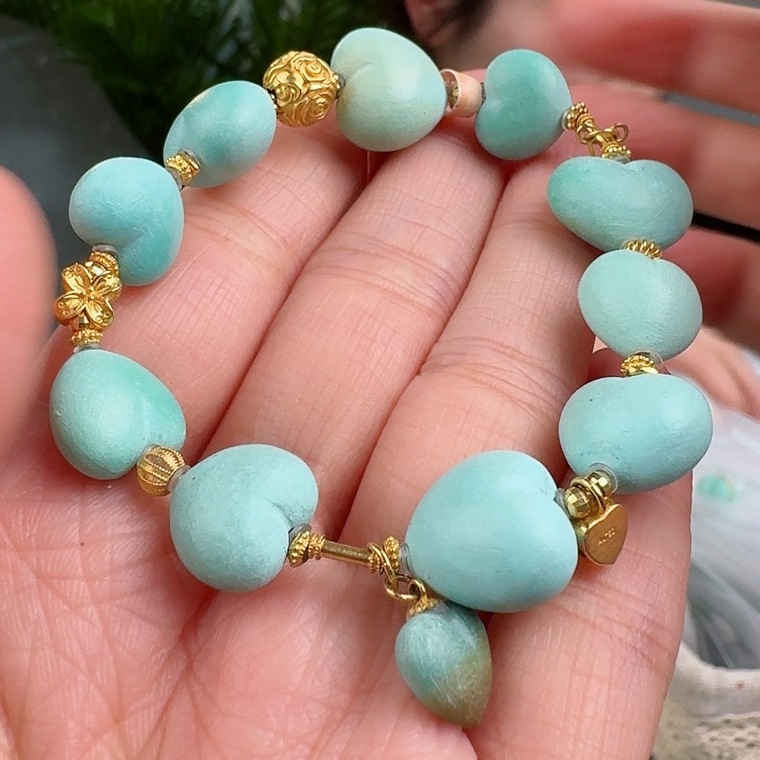 绿松石珠宝奇石18K金镶嵌