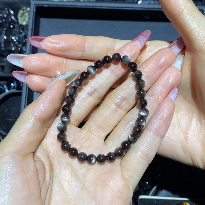 黑曜岩手链未镶嵌D*