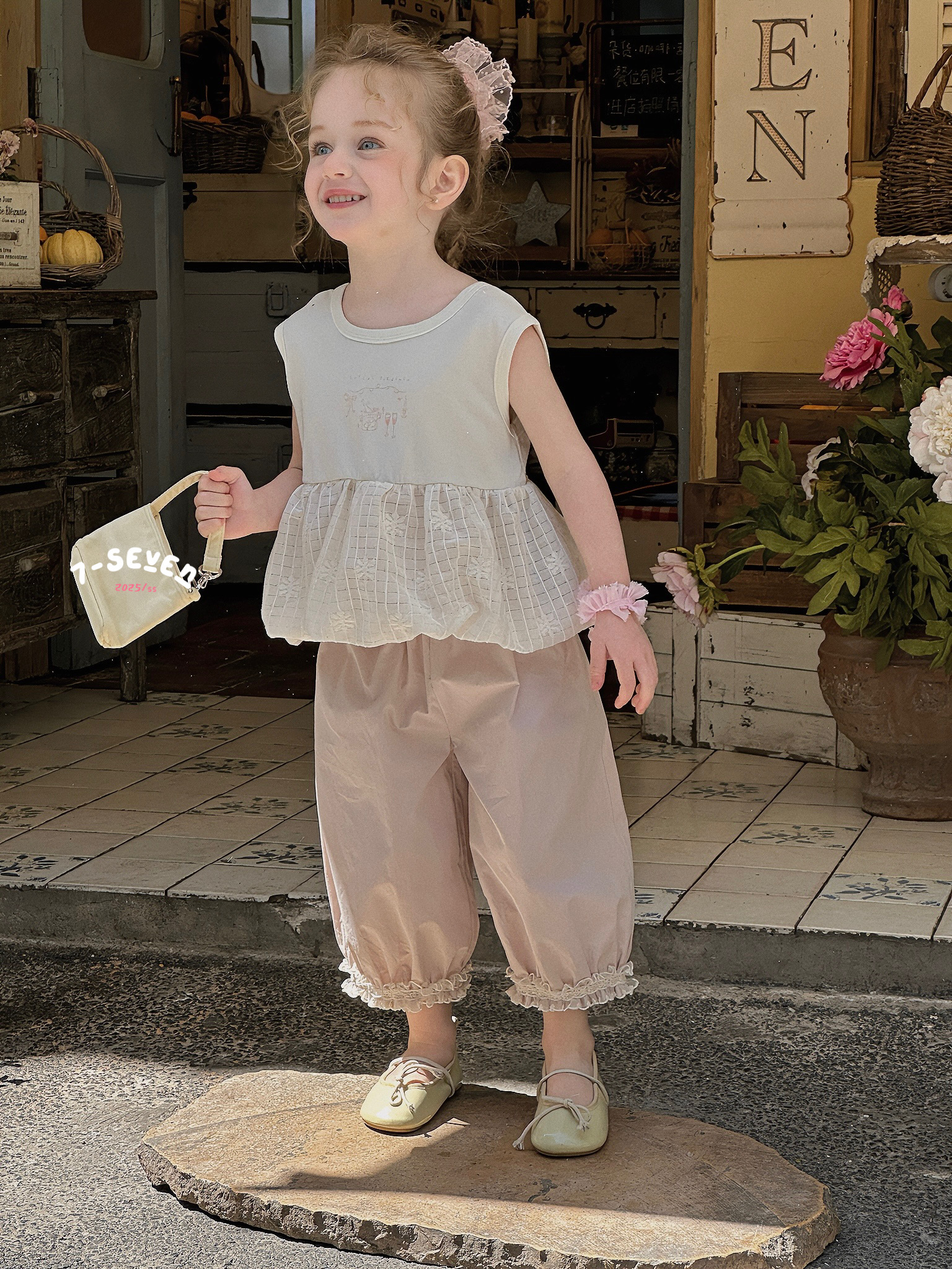 7seven 25夏T恤背心吊带牛仔裤套装【508-519】