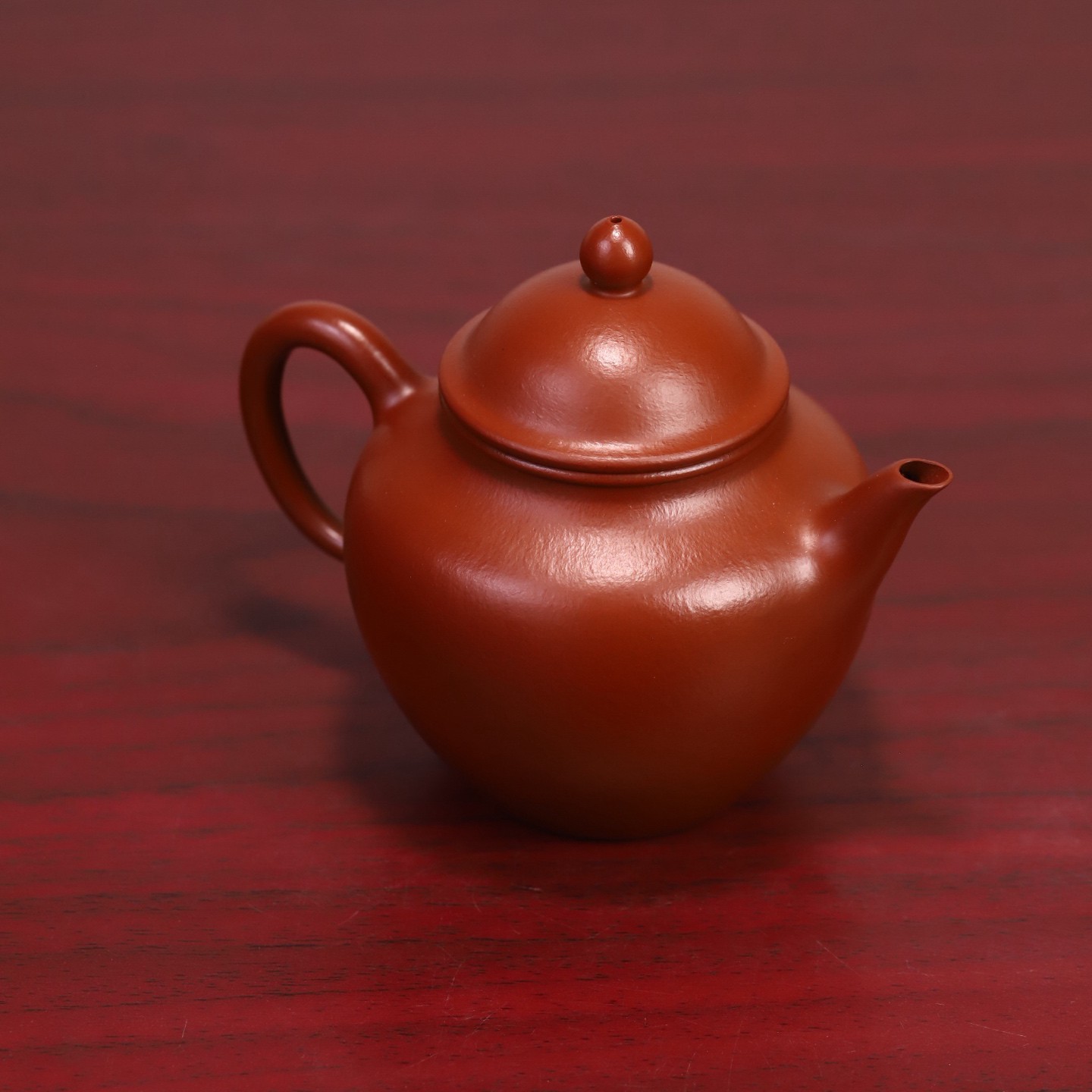 璞素文庭精选紫砂夏青老师作品朱泥秋水壶180cc