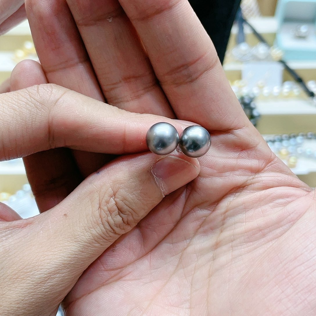 淡水珍珠耳饰银S925镶嵌