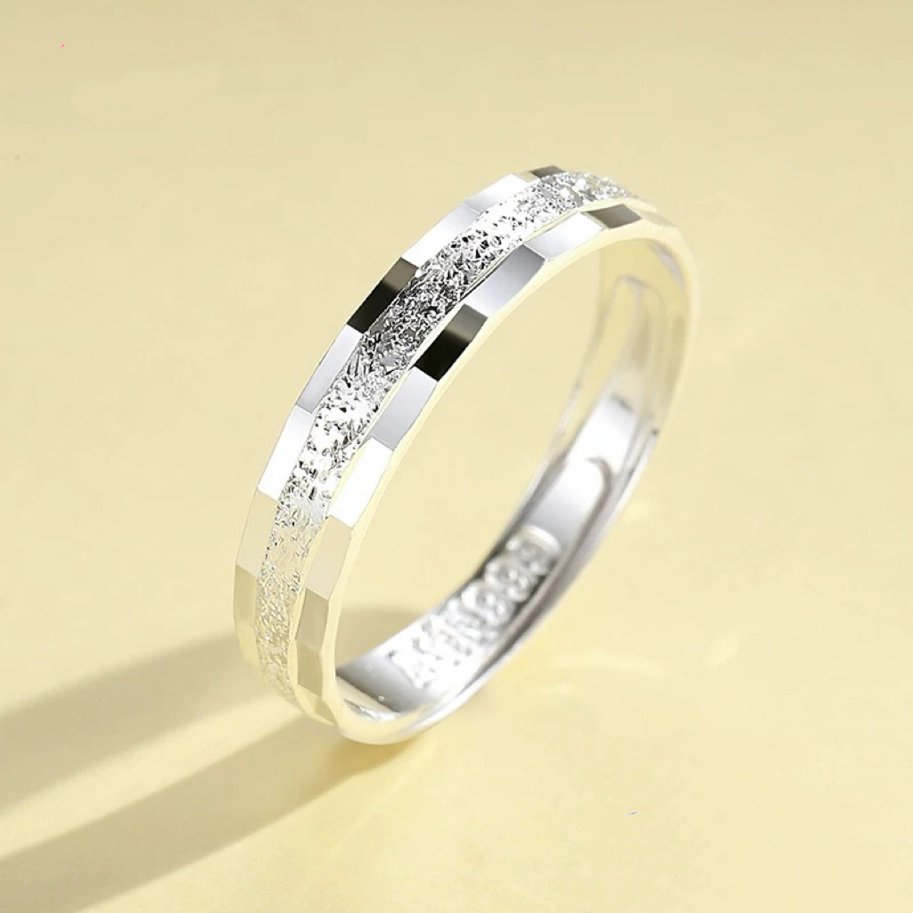 通体999款 爆闪磨砂凌光/活口可调节戒指环H279