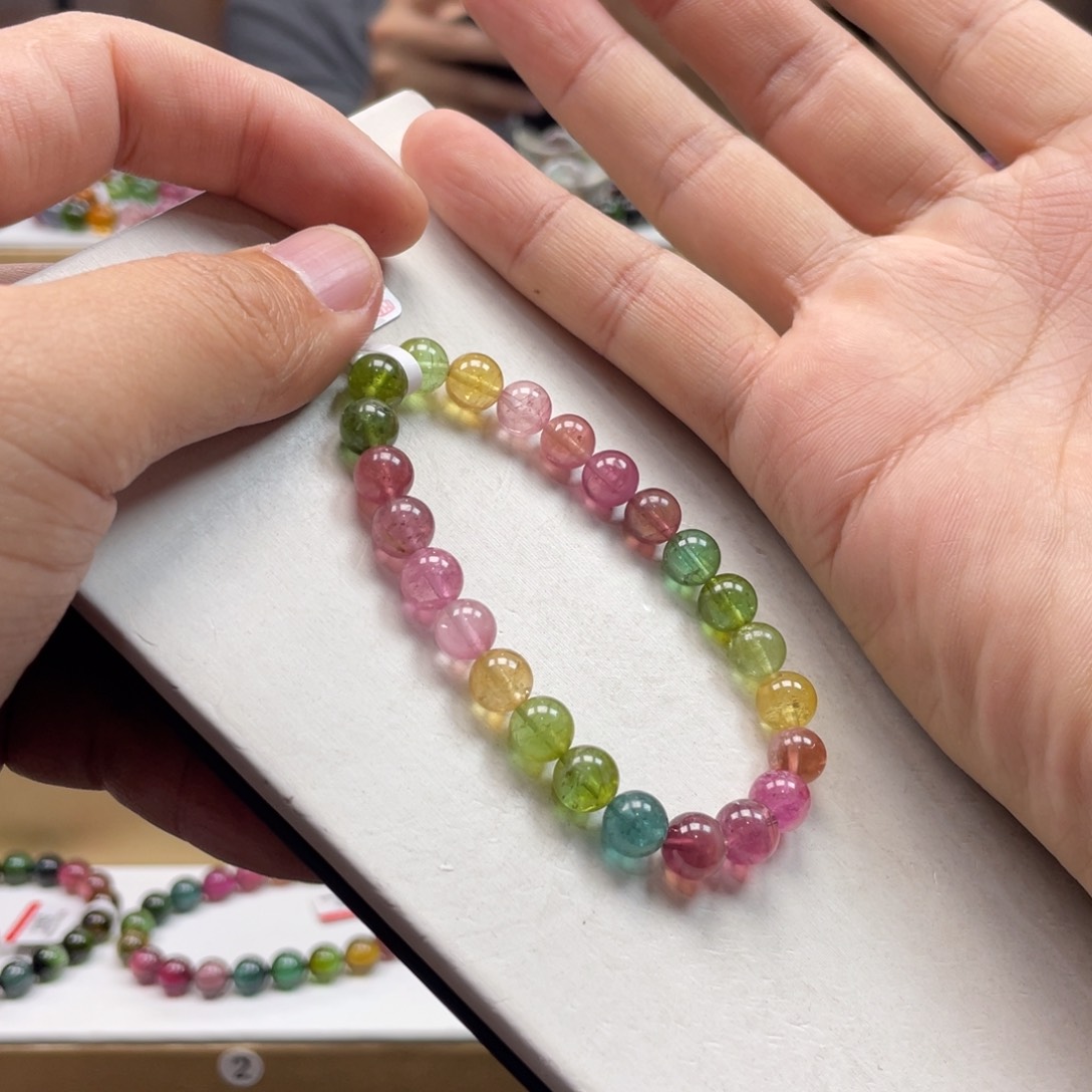 碧玺手串未镶嵌7.5mm.mmmmmmmmm