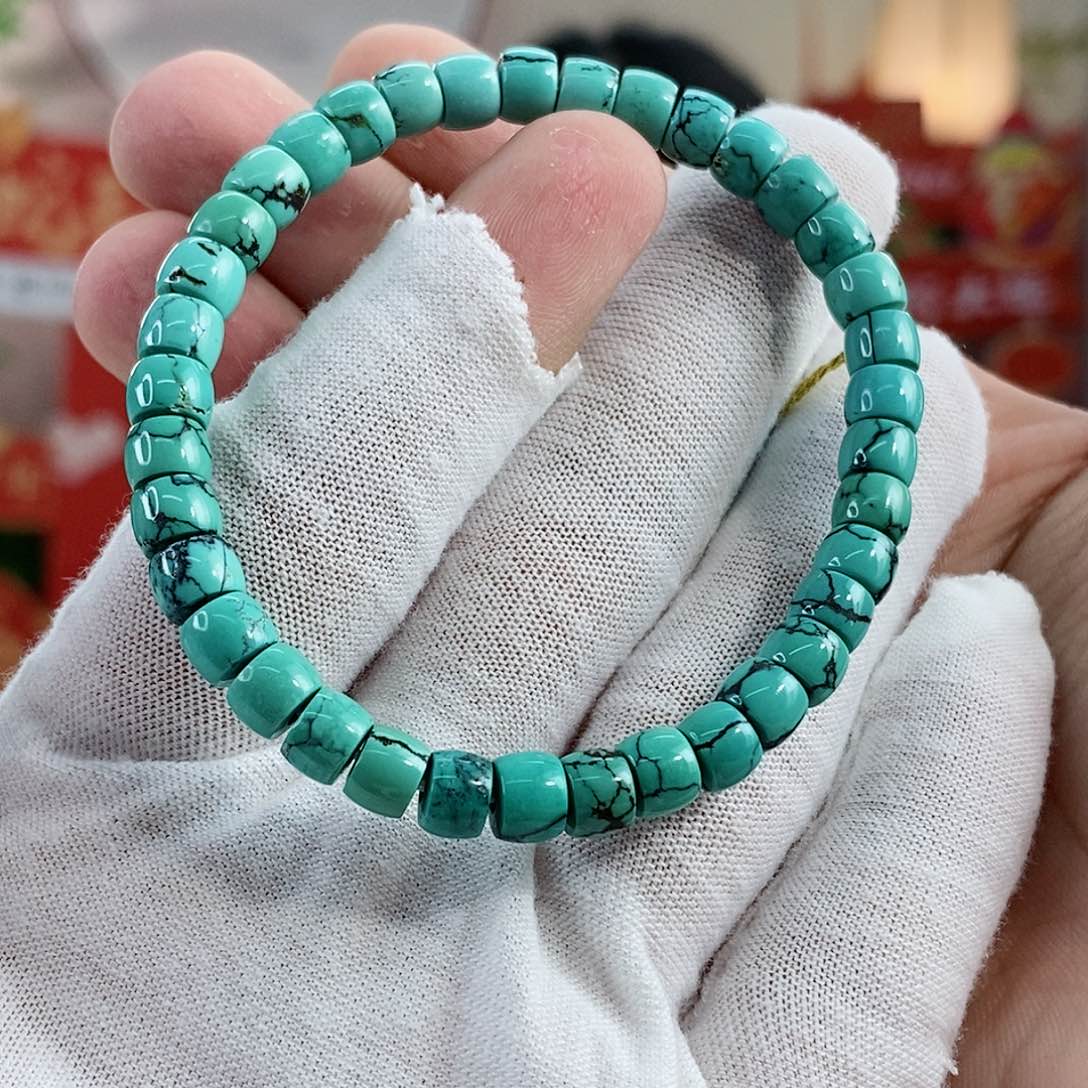 绿松石珠宝奇石未镶嵌6mm