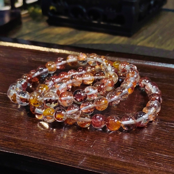 【书记甄选】原创红黄胶花单圈手链 多样性发一件 约7mm 6909CK