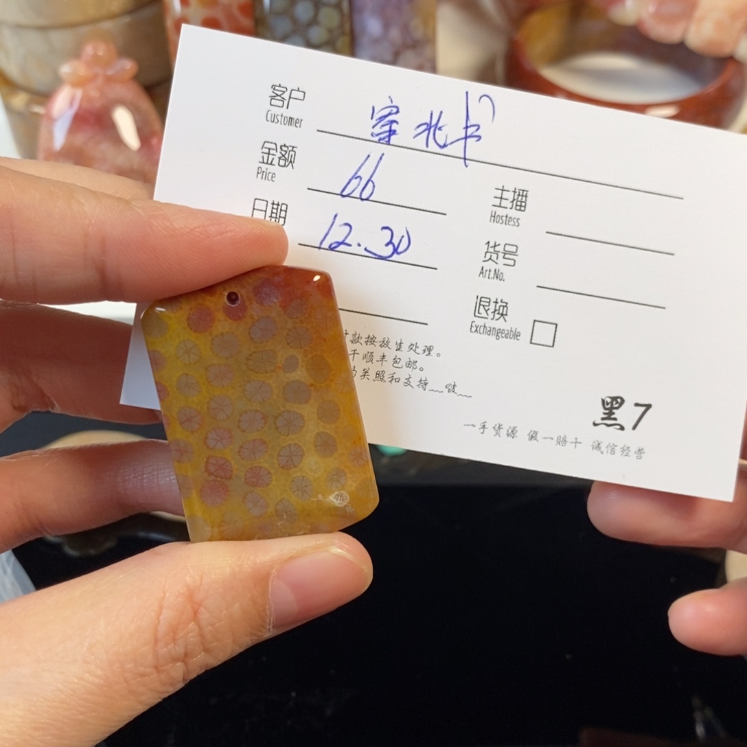 寄***书硅化珊瑚（珊瑚玉）未镶嵌颈饰