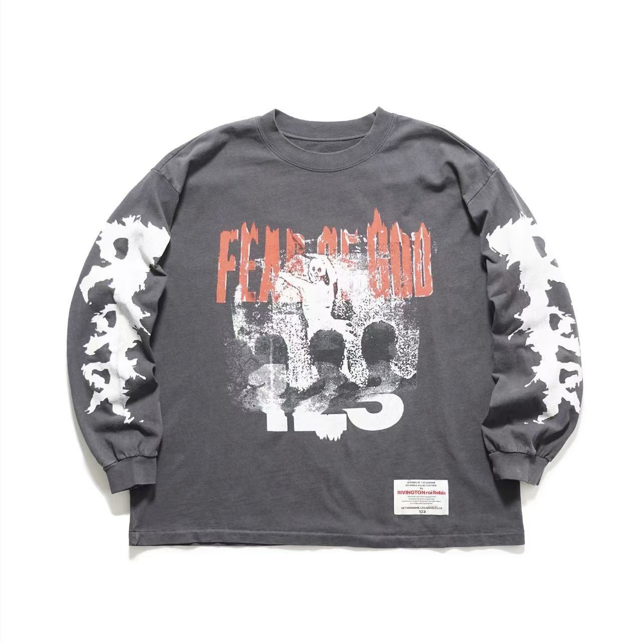 【RL746】RRR123看，这是敌人的长袖" 水洗做旧长袖T恤