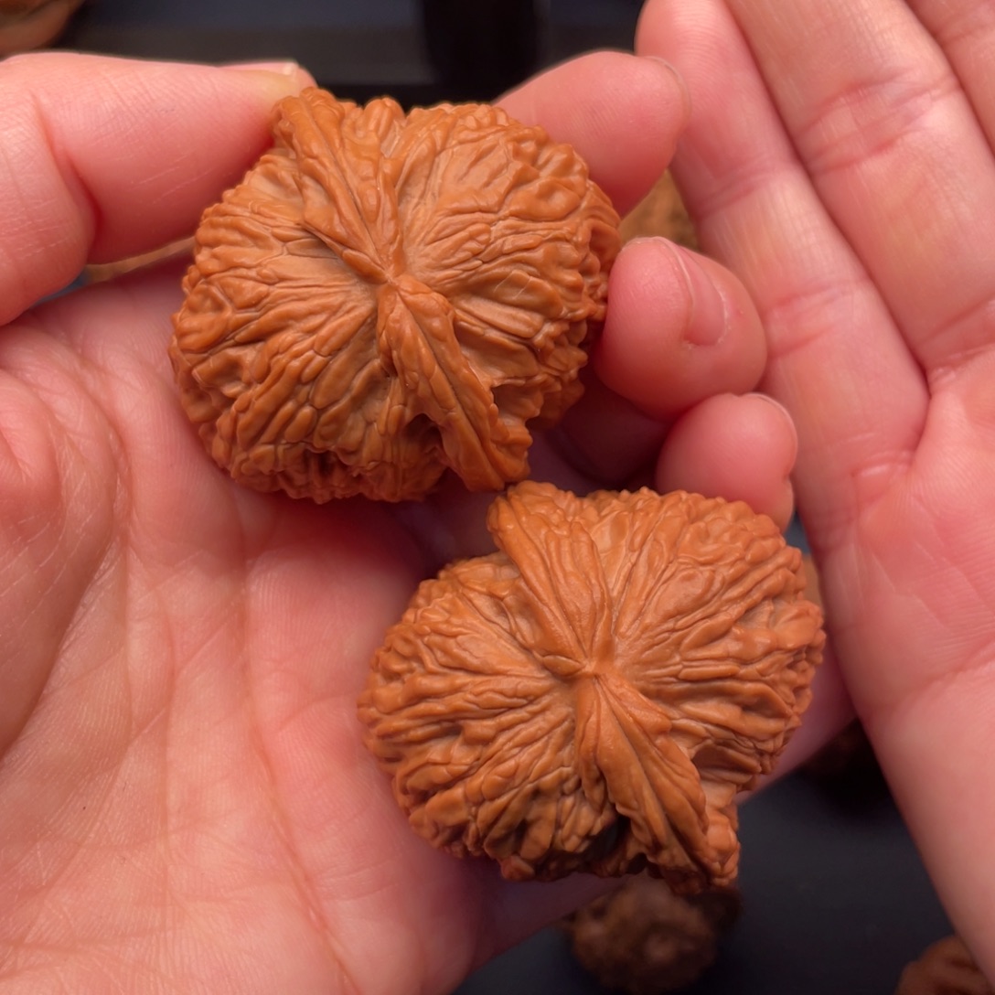 把件文玩核桃41全品红皮球白