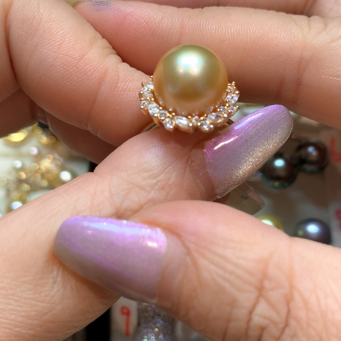 海水珍珠戒指银S925镶嵌
