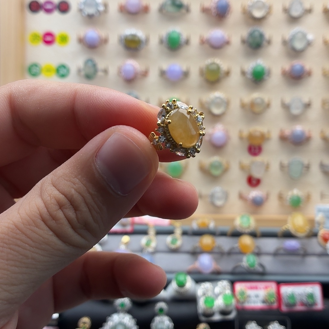 翡翠银S925镶嵌戒指