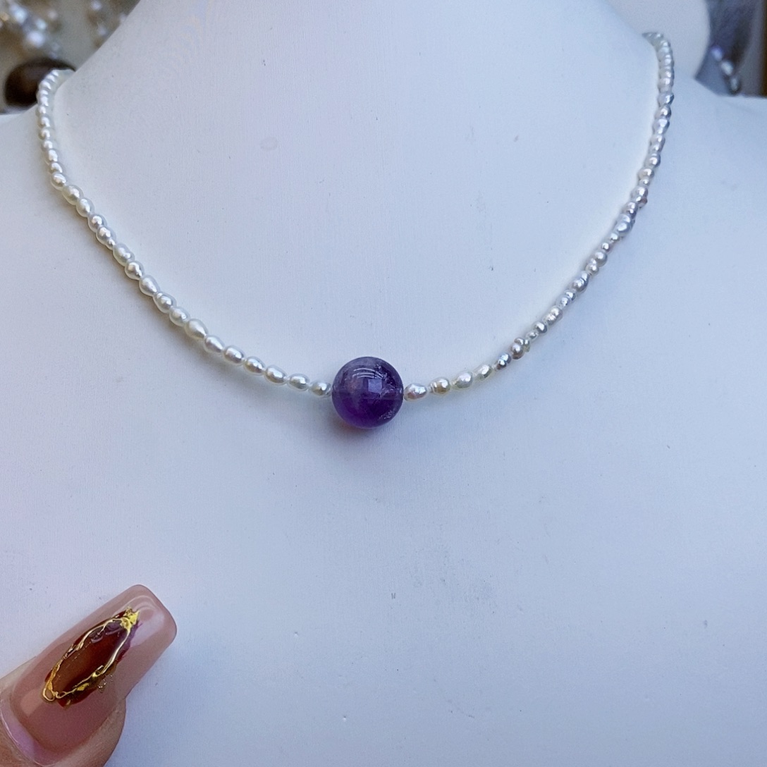 淡水珍珠颈饰银S925镶嵌