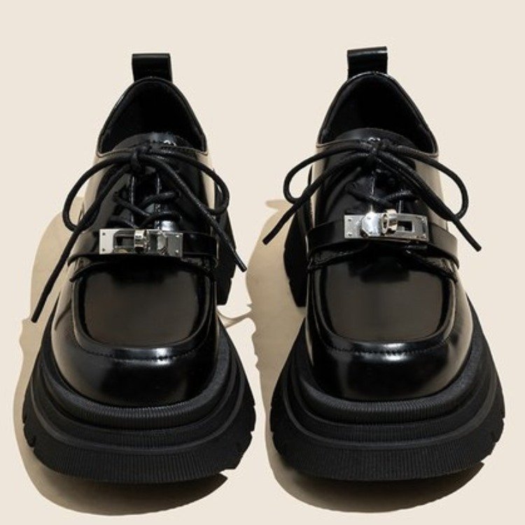 网红厚底经典黑色小皮鞋法式厚底乐福鞋女鞋25新款秋季玛丽珍单鞋