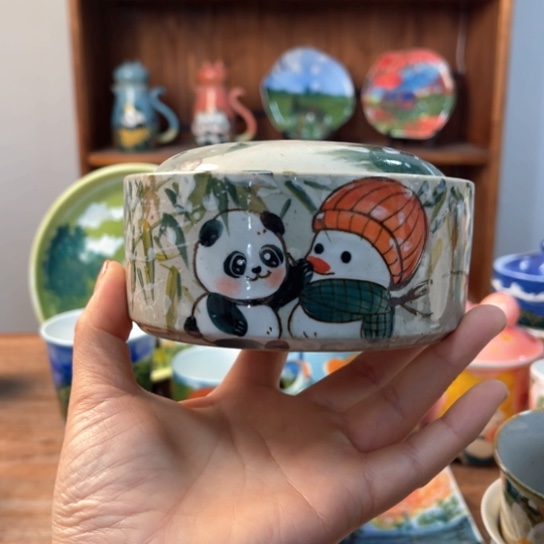 瓦当景德镇釉下手绘陶瓷 