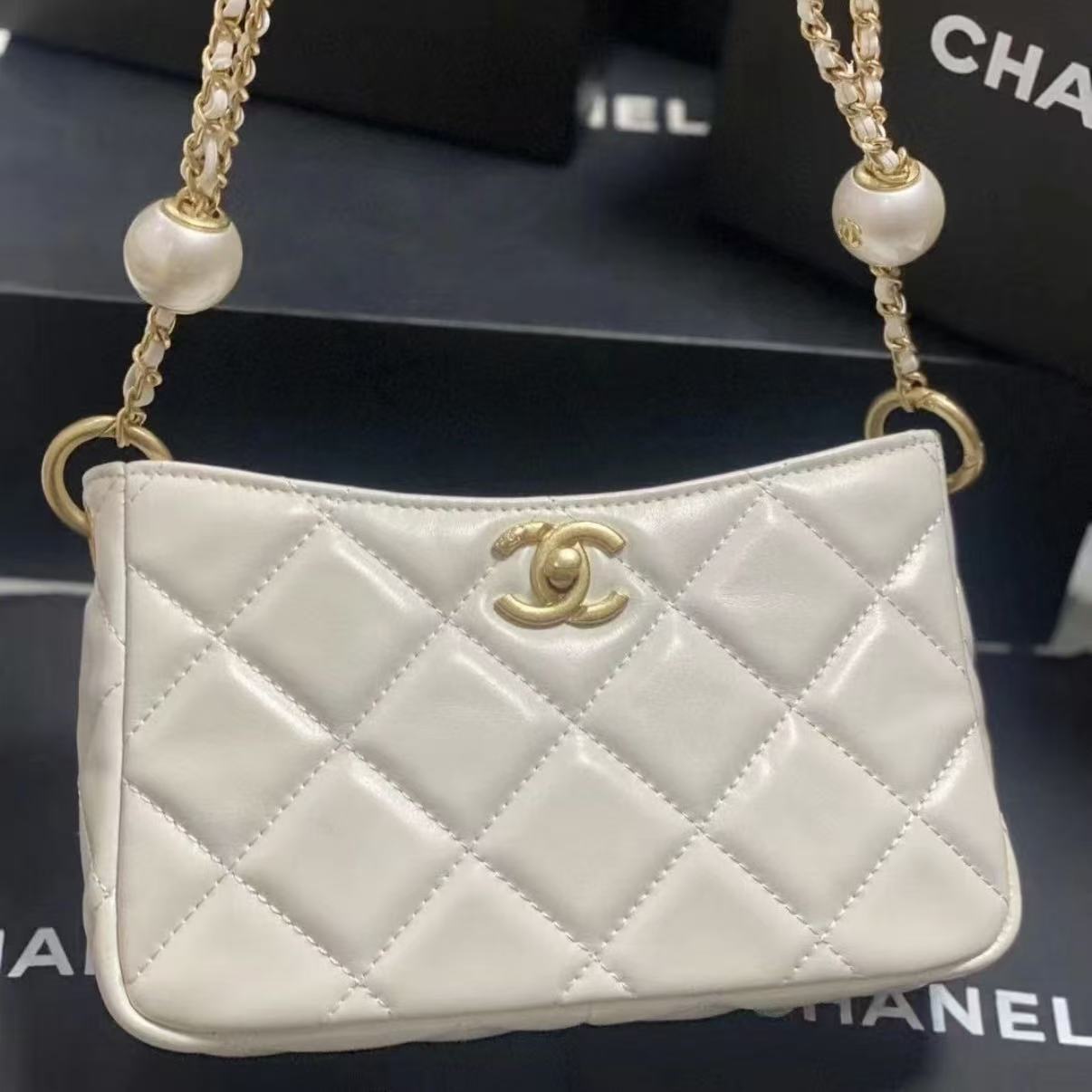 99新 Chanel/香奈儿 任意门奢品/香奈儿24s白金双汤圆链条包/99新