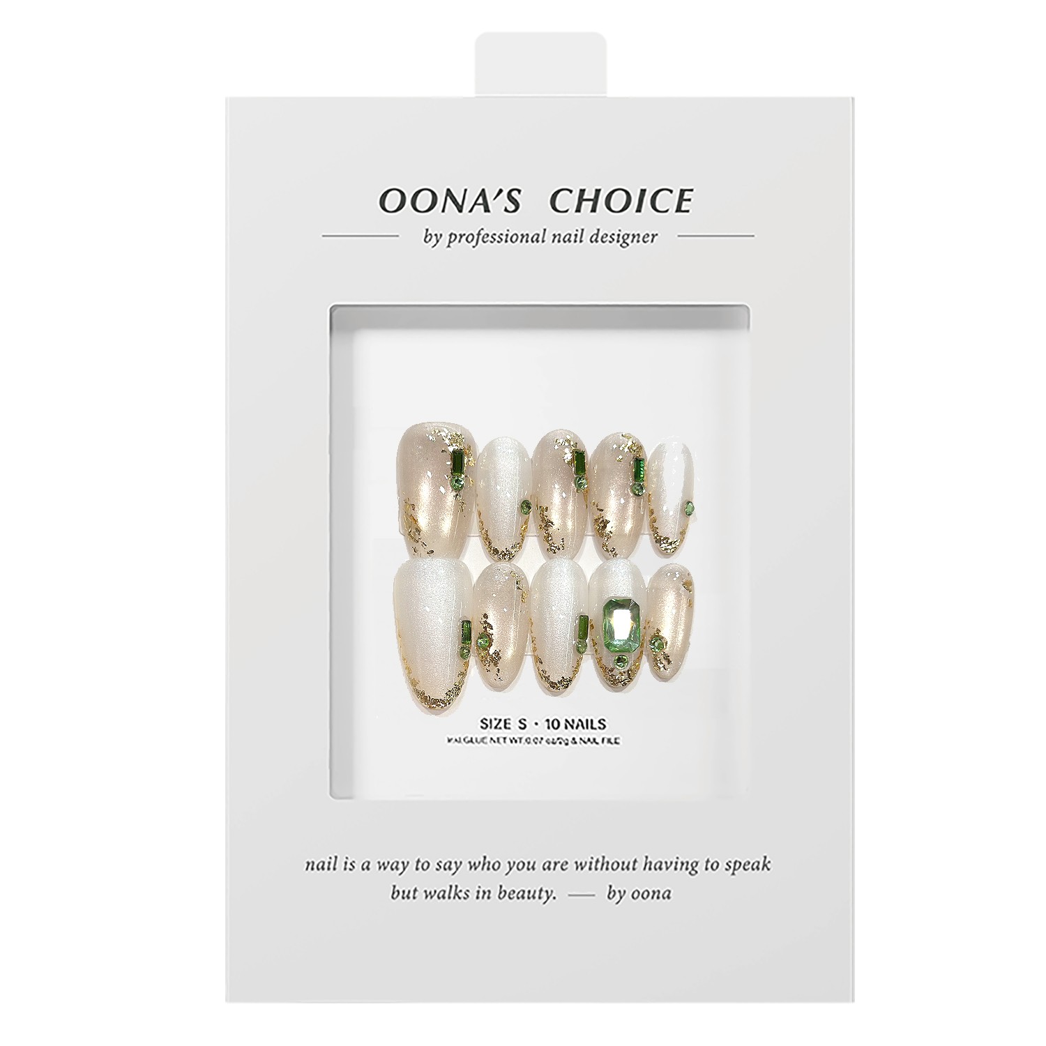 【点翠】全华钻设计师款超细腻猫眼金箔法式美甲新中式国风穿戴甲