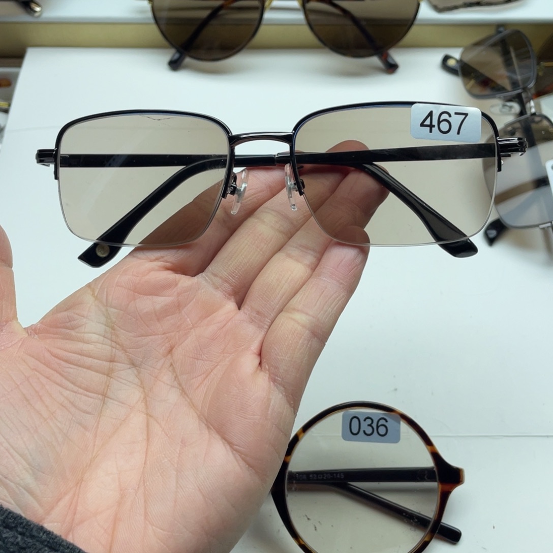 茶水晶半框眼镜 467