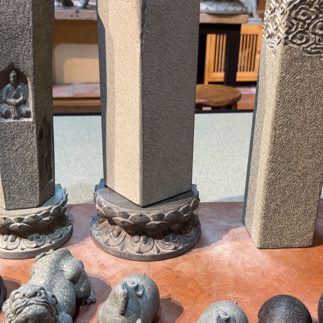 ****千石材兽头柱子➕莲花底座