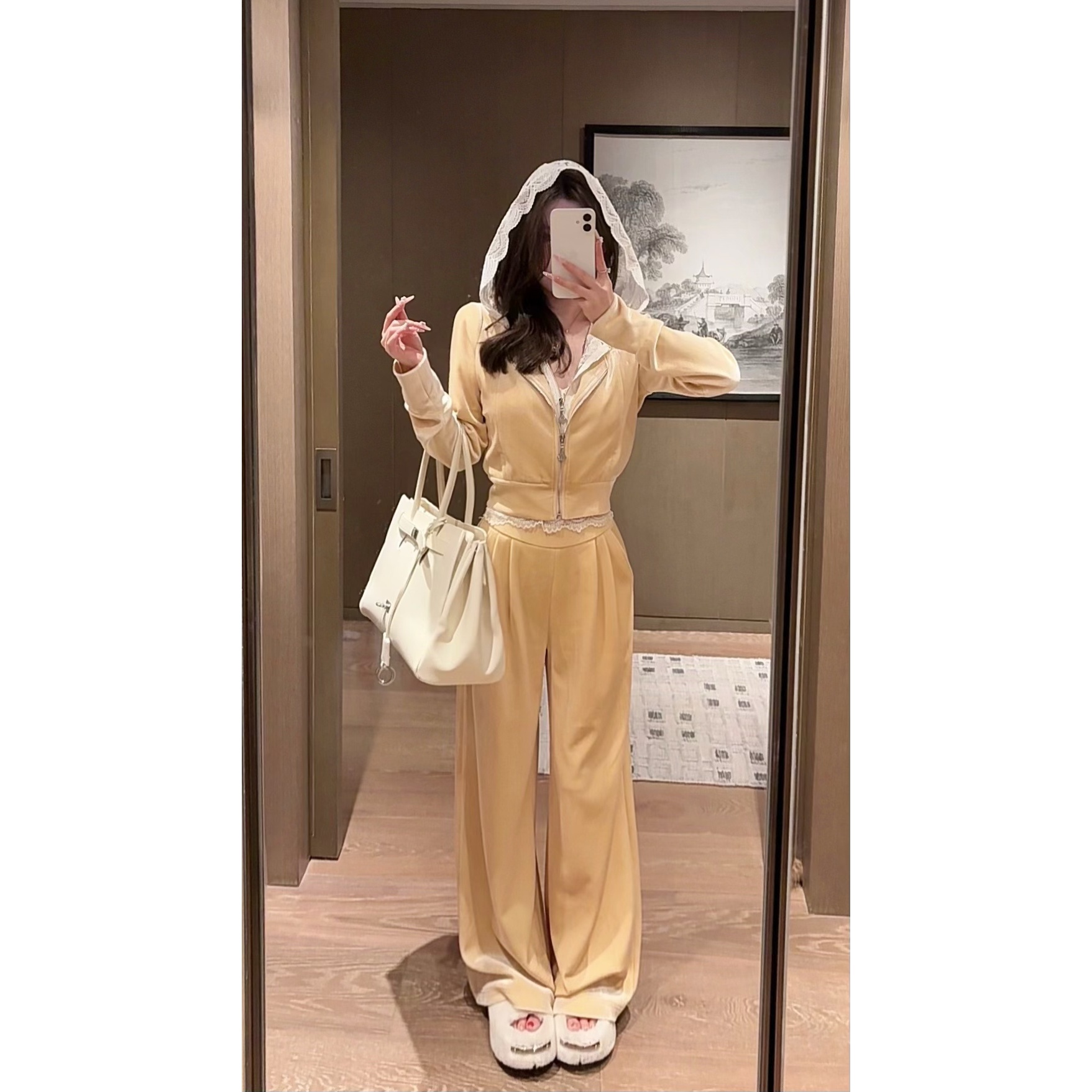 GUIDI GUDI【美美哒】两件套上衣+休闲裤套装 D9441794H