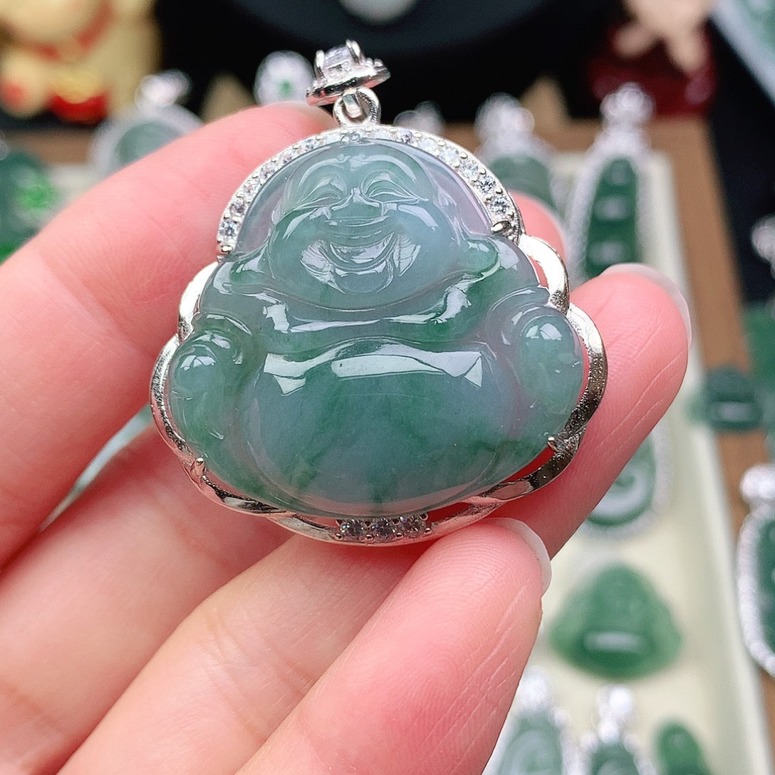 娟***子翡翠银S925镶嵌颈饰吊坠