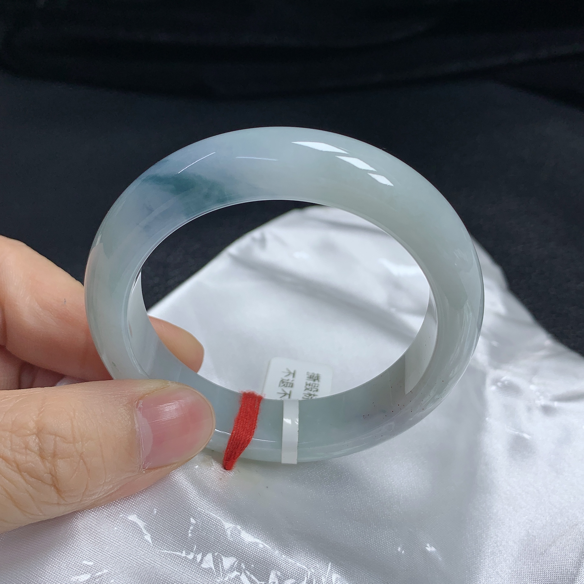 52正圈紫飘花缅甸天然翡翠A货手镯少女时尚平安妈妈玉镯无纹裂