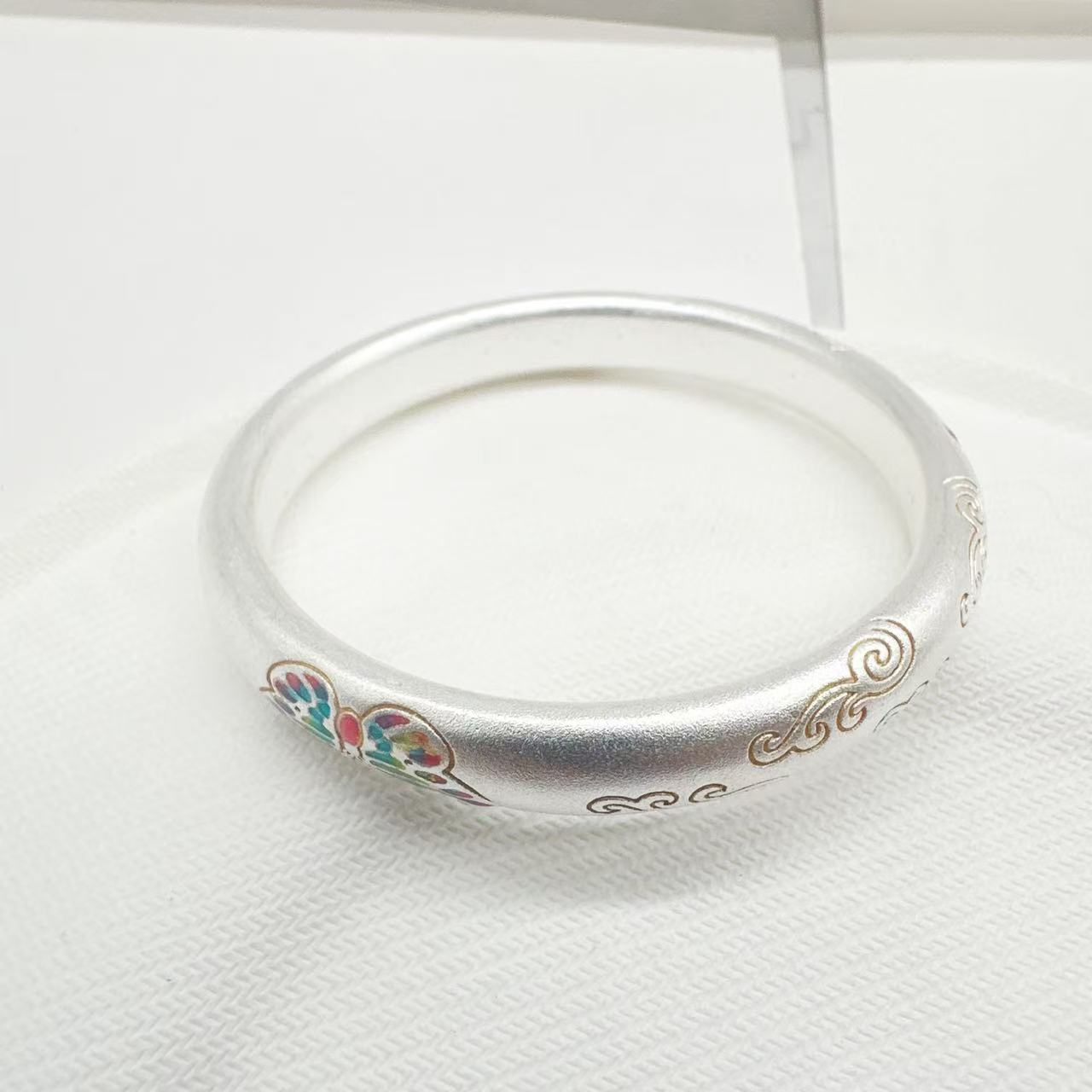 足银手镯 足银999.9手镯 2号闭口古法素圈