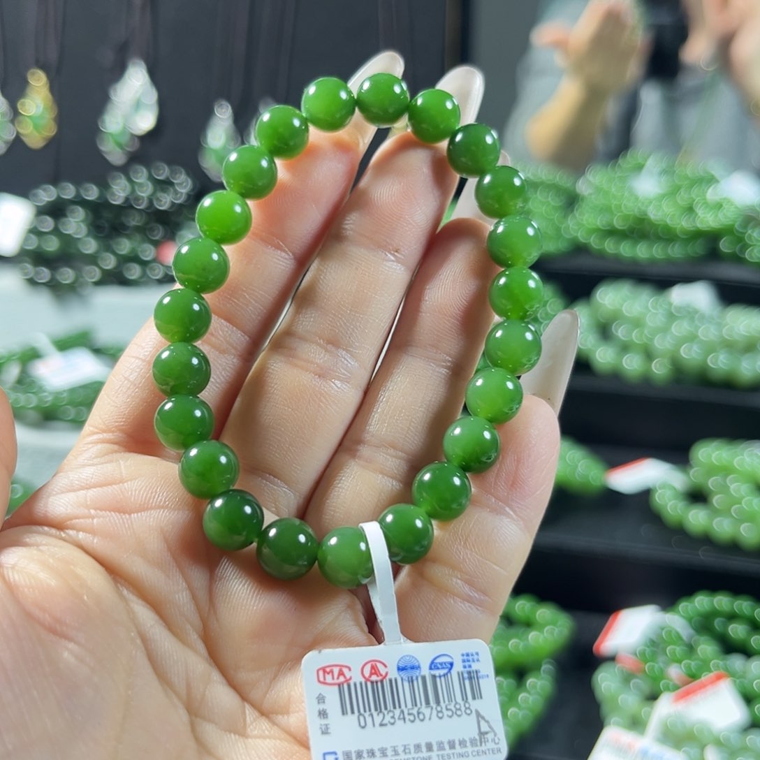 和田玉（碧玉）手链未镶嵌8