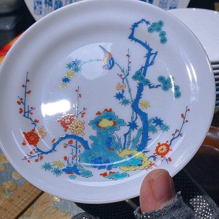 瓷片新年快乐万事如意