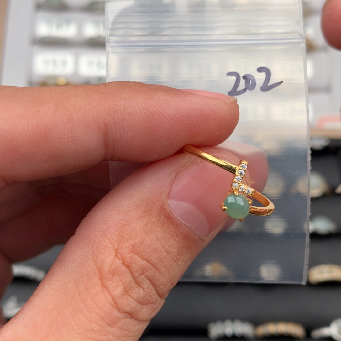 翡翠银S925镶嵌戒圈202