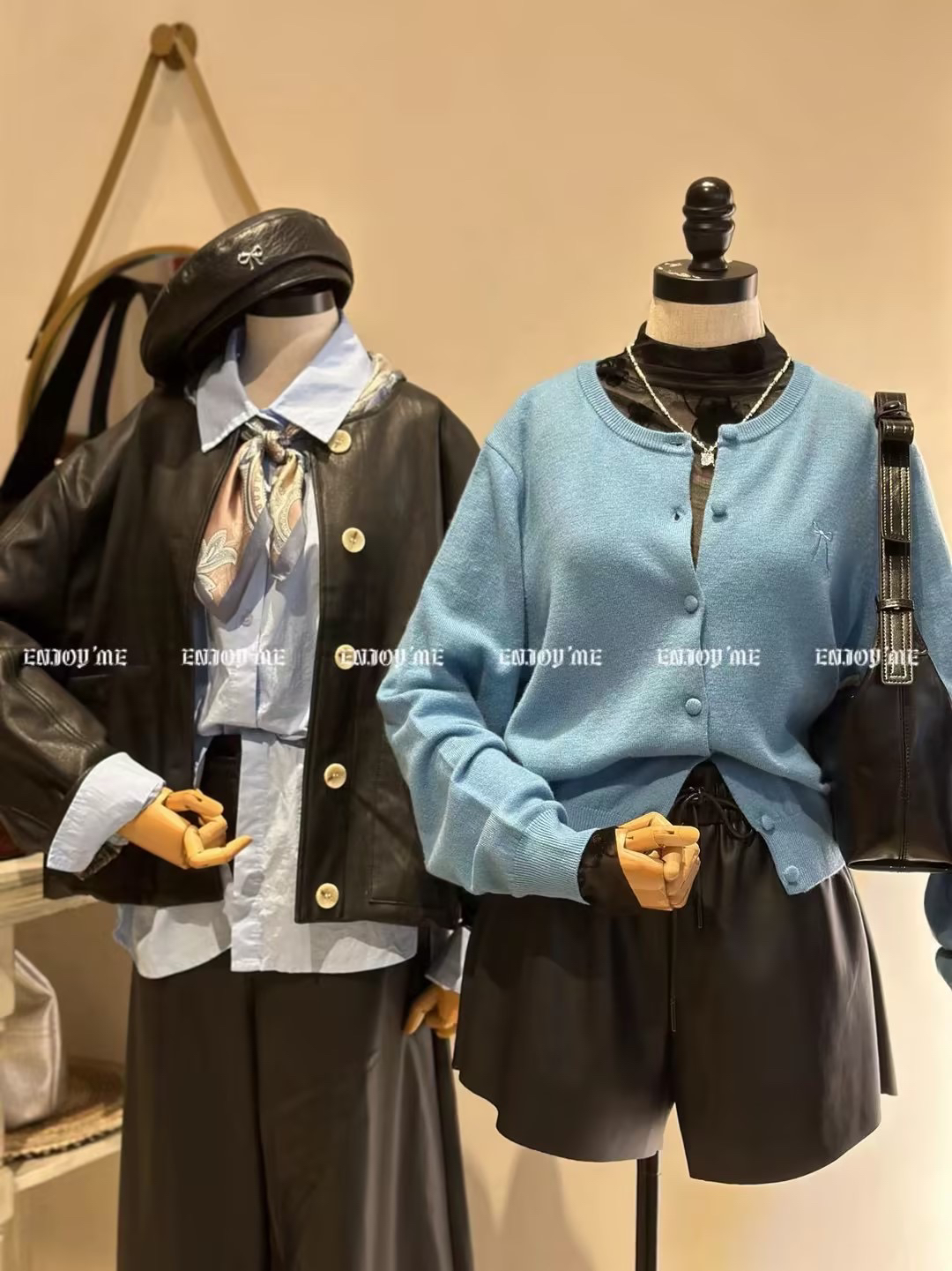 【门店同款】ENJOY秋季less is more蝴蝶结刺绣包扣开衫 159408913