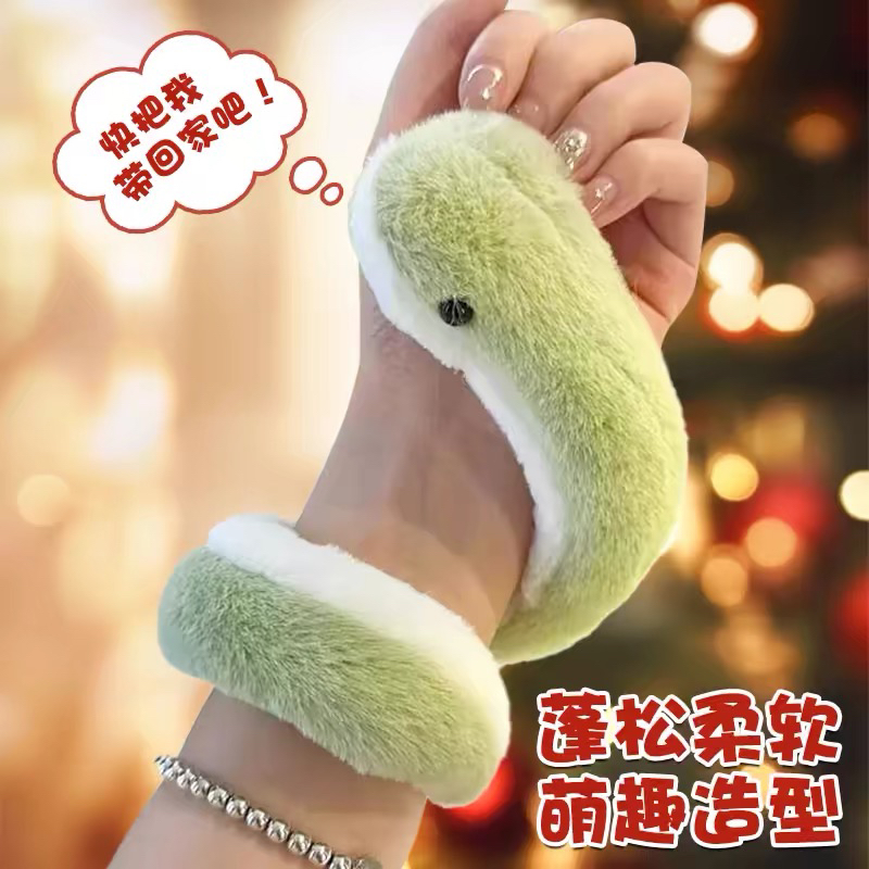 可爱小蛇公仔蛇年吉祥新款毛绒青蛇玩偶摆件【套装礼盒】