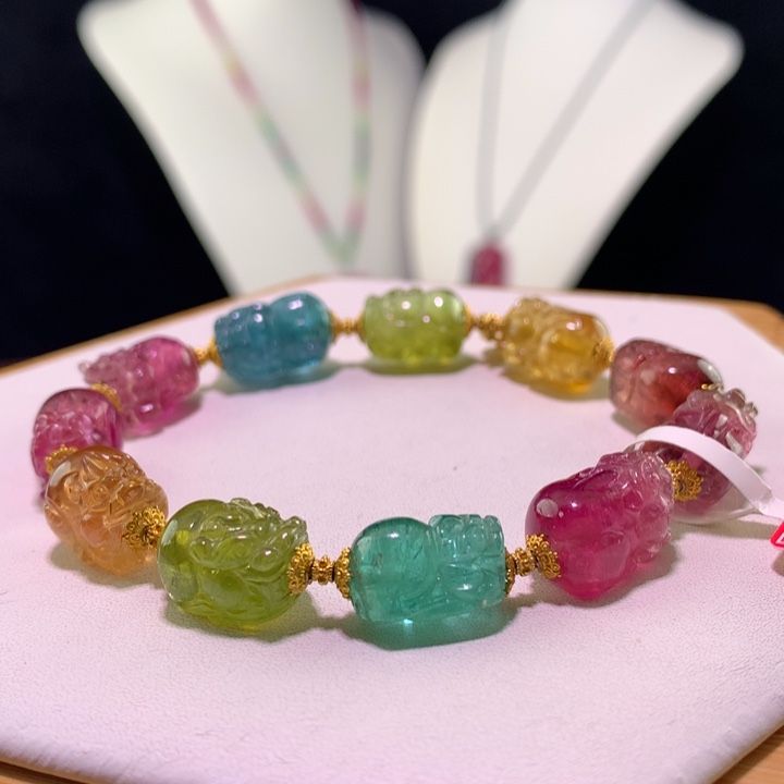 双色碧玺手链未镶嵌