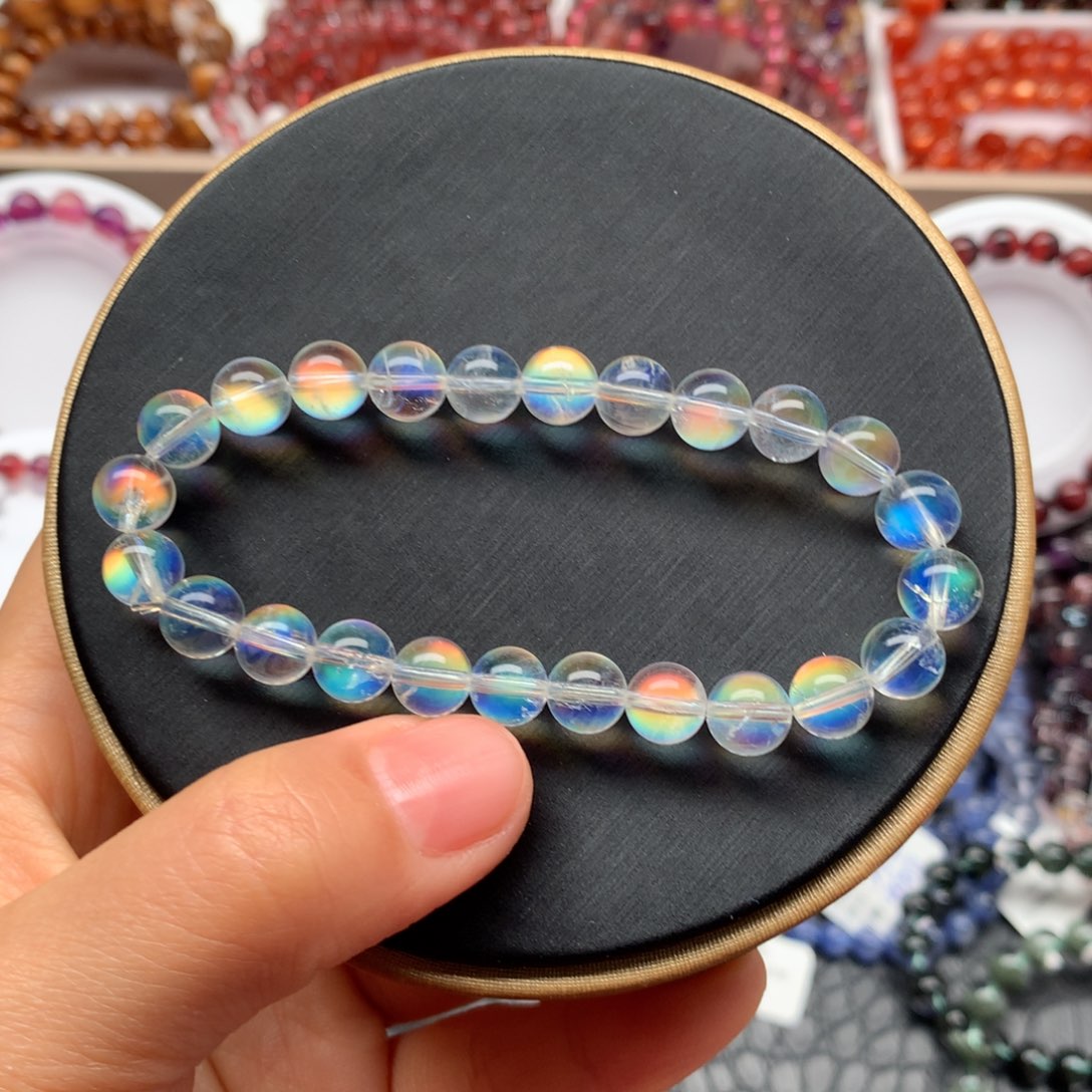 月光石手链未镶嵌马岛月光7.8