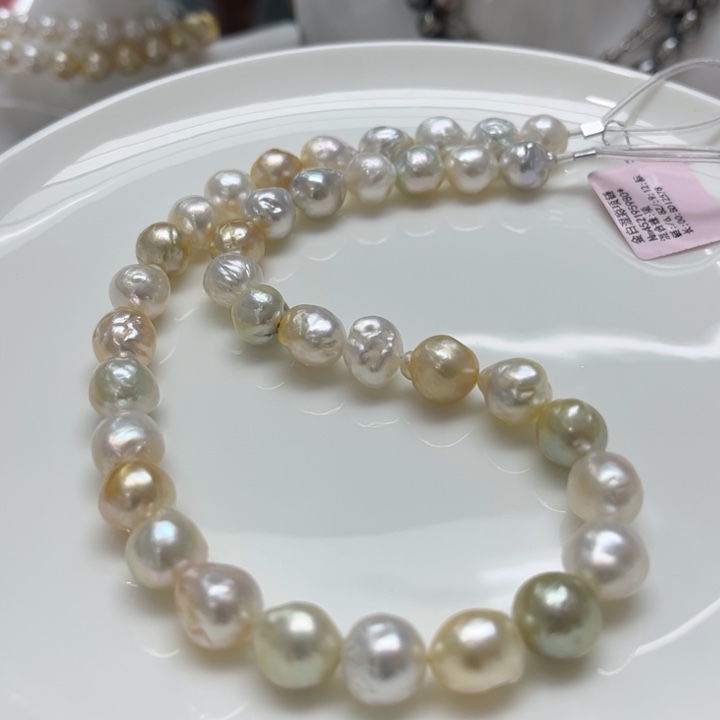 海水珍珠项链银S925镶嵌可打6.8折