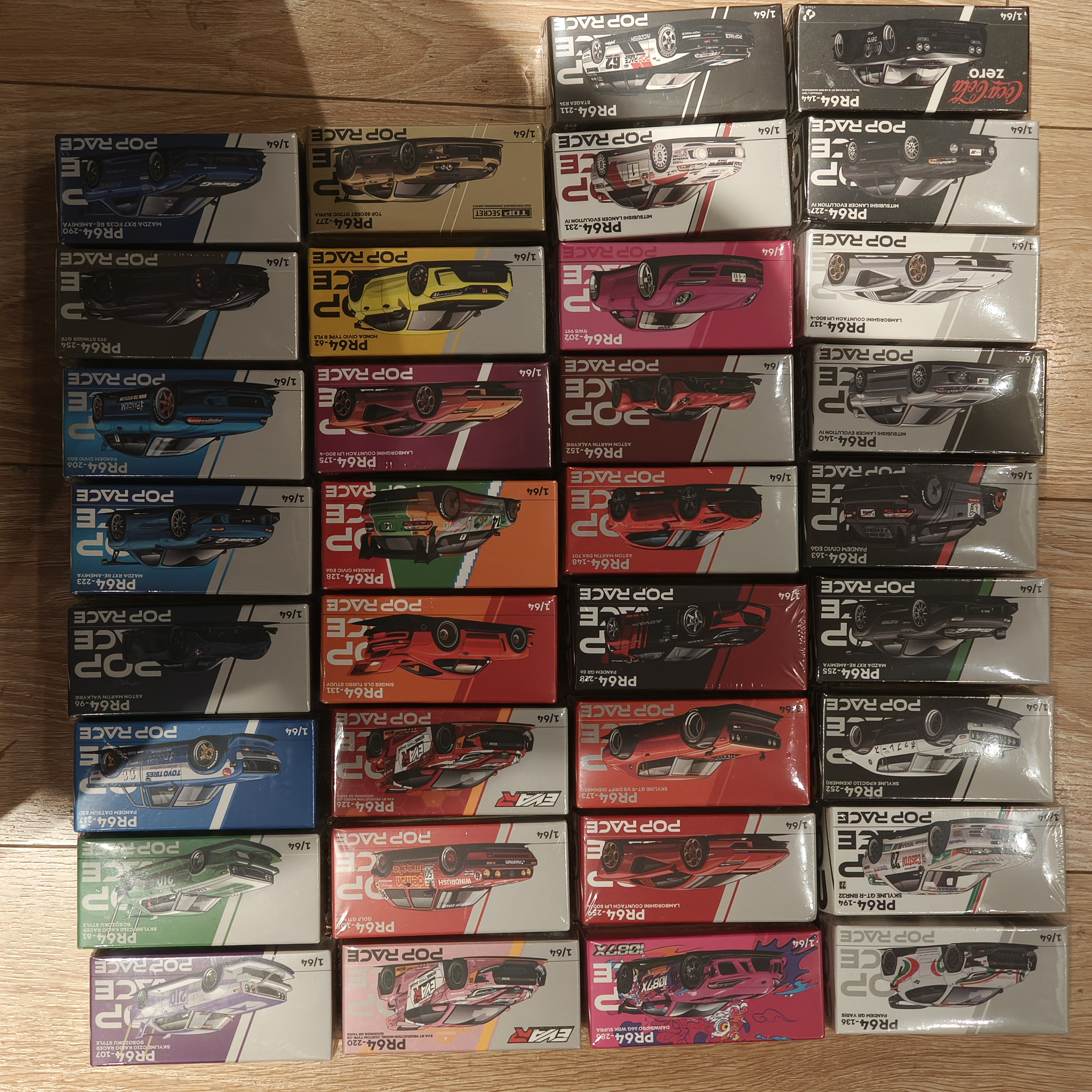 POPRACE 1:64 DBx 女武神 EG6 Rx7 RWB 雨宫 GTR EVO 合金车模型