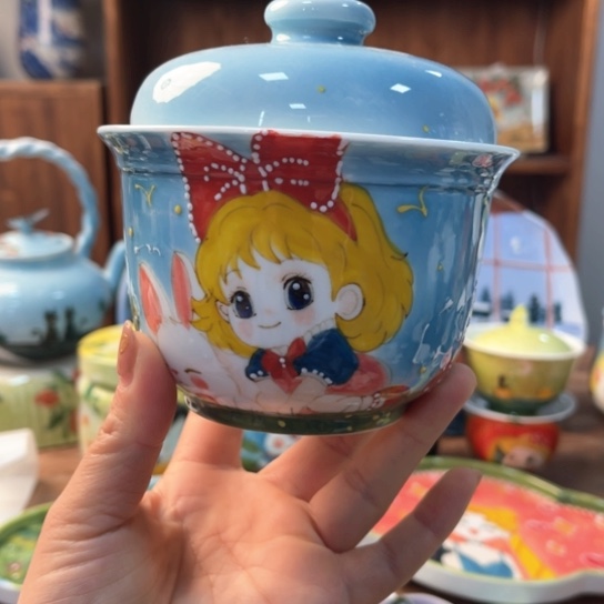 炉景德镇釉下手绘陶瓷 