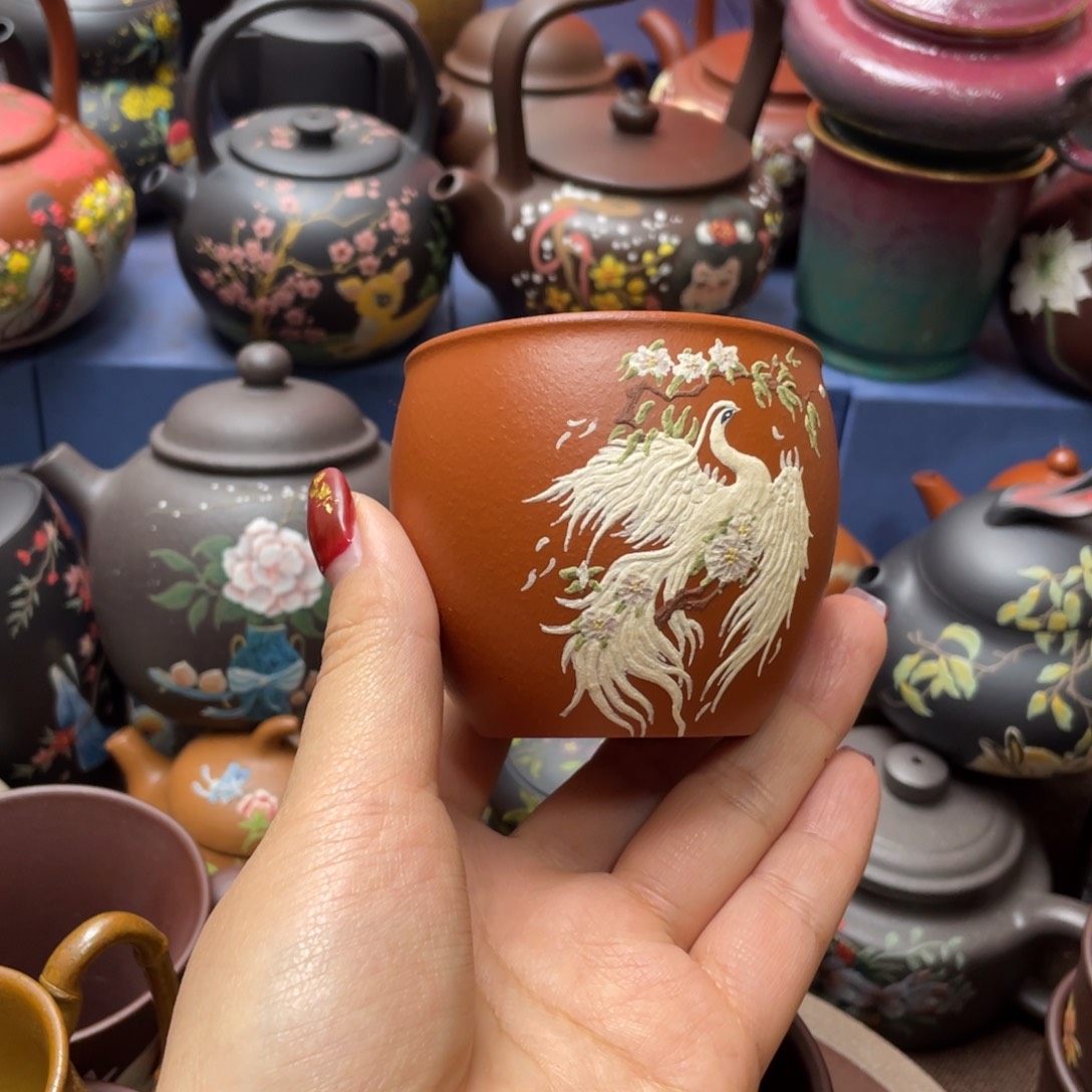 红泥茶杯紫砂主人杯150cc