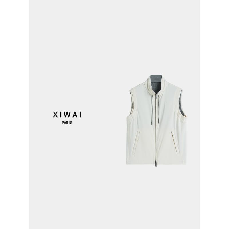 高级男装 春季新品25s蛇年限定杰*亚羊绒商务休闲双面穿马甲 0033