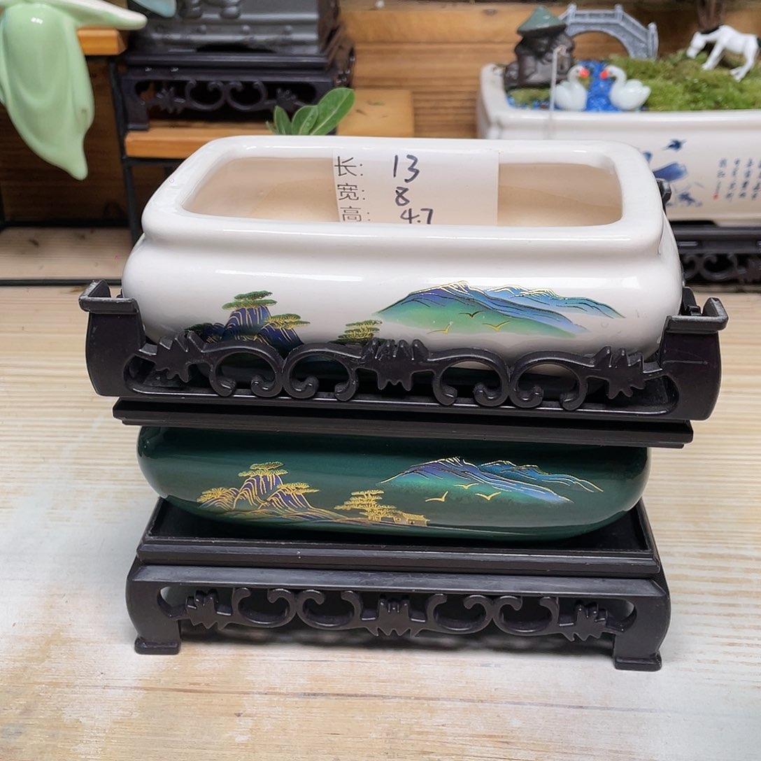 紫砂花盆陶瓷艺术花盆陶瓷