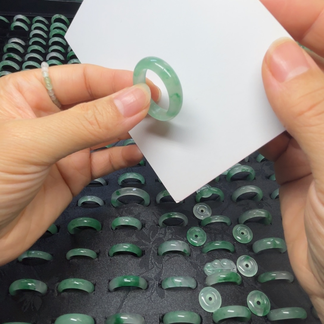 石英质玉（非洲翠）未镶嵌戒指  珠子  手镯03飘花戒指