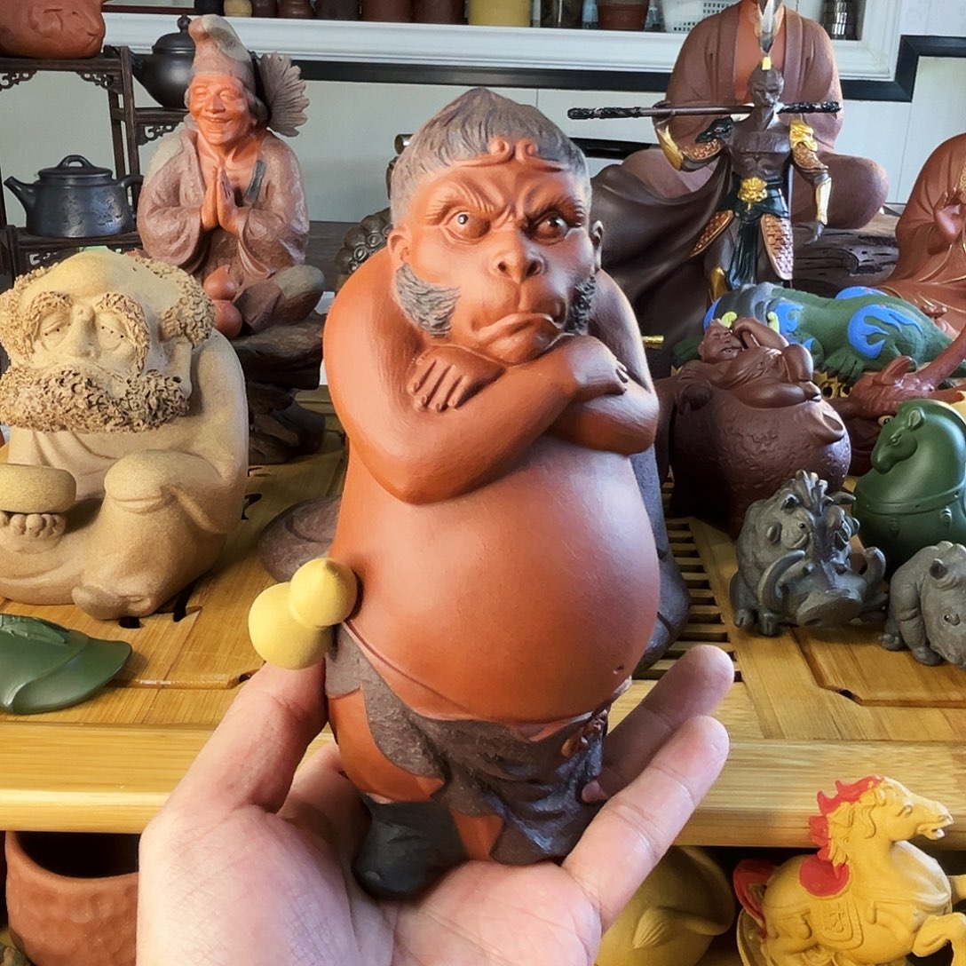 *****紫砂茶杯辈辈享福摆件茶宠