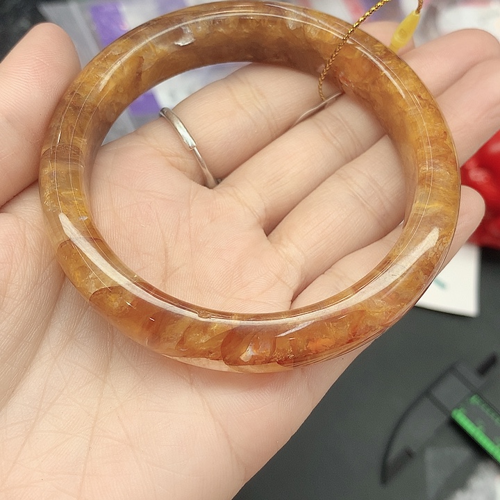 黄晶手镯未镶嵌158（5858随时随地）