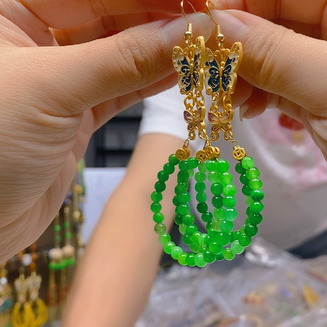 翡翠合金耳饰翡翠