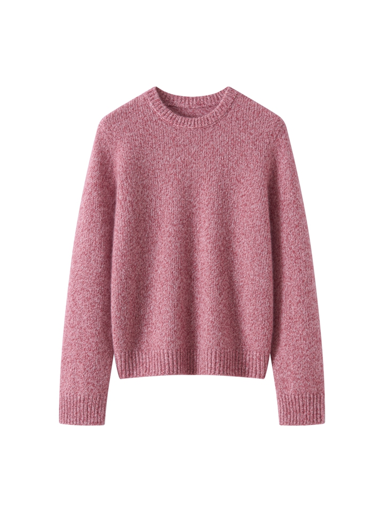 康宝莱丝羊绒花纱圆领套头衫宽松软糯细腻  75%山羊绒+25%桑蚕丝