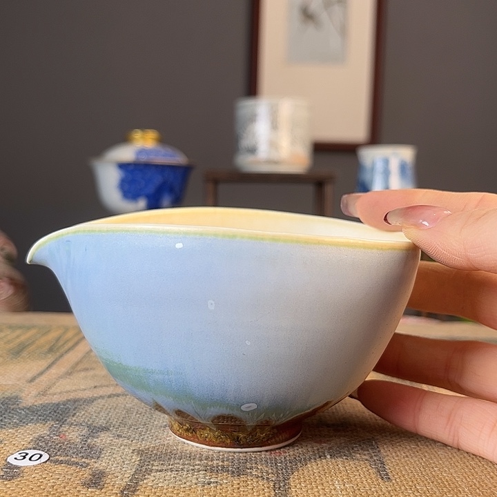 摆件景德柴烧茶杯多人