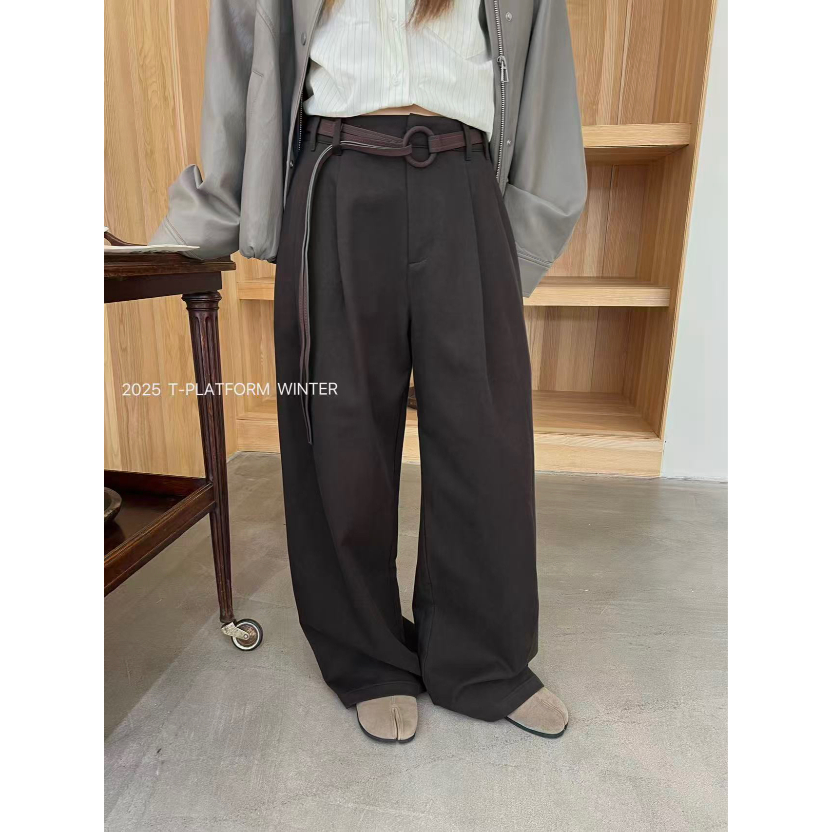 TT 福 （1tt3553-2#）内里抓毛- 直筒阔腿百搭休闲裤12-6