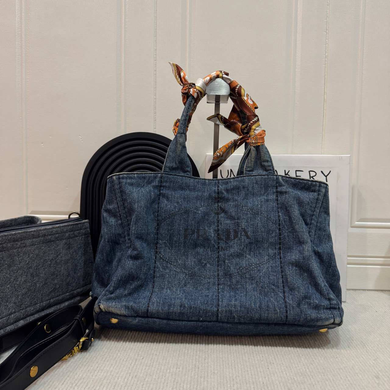 95新 Prada/普拉达 Prada牛仔丹宁手提包
